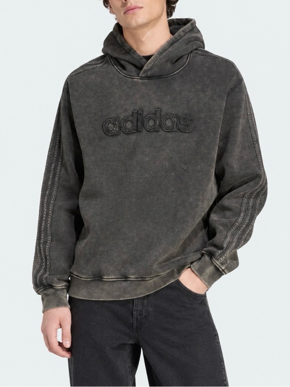 NWT adidas Originals Washed Fleece Hoodie Men’s Large Black